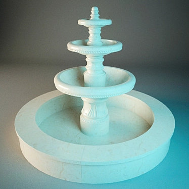 Elegant Zen Water Fountain 3D model image 1 