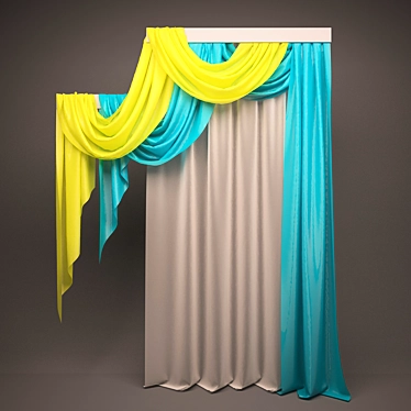 Elegant Drapes with Cascading Folds 3D model image 1 