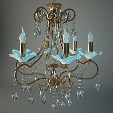 Classic Forged Chandelier 3D model image 1 