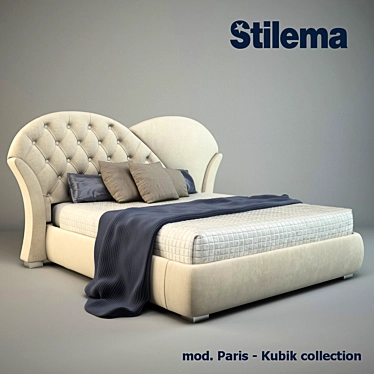 Elegant Parisian Dream: 3D Paris Bed 3D model image 1 