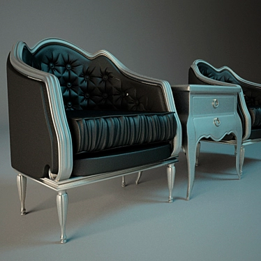 Elegant Art Deco Furniture 3D model image 1 