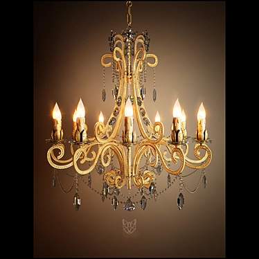 Elegant Crystal Chandelier 800mm - V-Ray Render 3D model image 1 