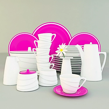 Showcase Dish Set 3D model image 1 