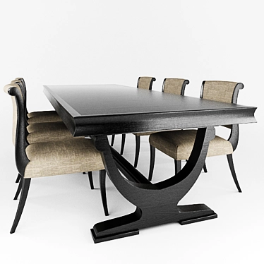 Elegant Baker Table Set 3D model image 1 