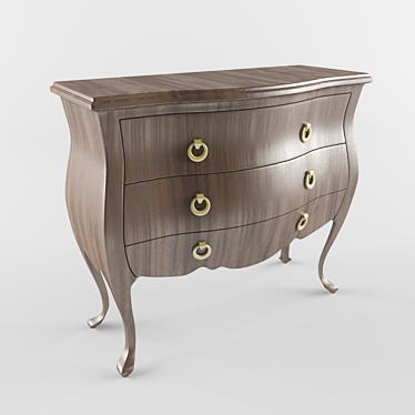 Classic Dark Wood Chest of Drawers 3D model image 1 