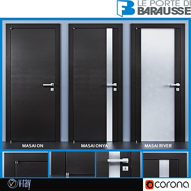 Elegant Barausse Doors - Perfect Blend of Style and Function 3D model image 1 