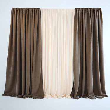 Elegant Sheer Curtain Panel 3D model image 1 