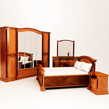 Modern MDF Bedroom Set 3D model image 1 