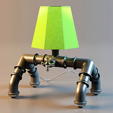 Retro Industrial Mechanical Table Lamp 3D model image 1 