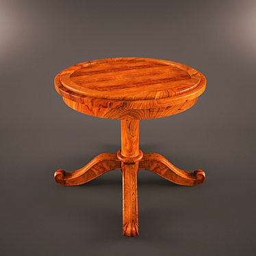 Elegant Dark Cherrywood Round Table 3D model image 1 