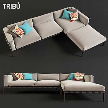 Modern Alu Sofa by NATAL: Comfort and Style 3D model image 1 