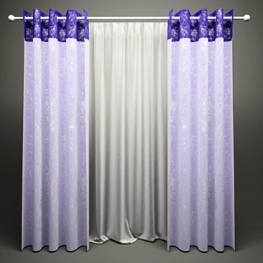 Title: Grommet Curtains: Sleek, Stylish & Functional 3D model image 1 