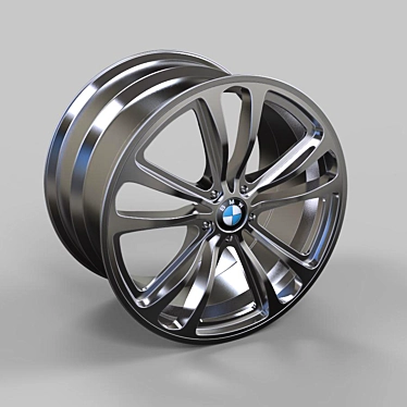 Metallic BMW Disc Texture 3D model image 1 