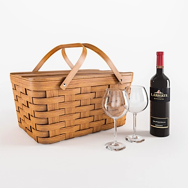 Deluxe Picnic Basket Set 3D model image 1 