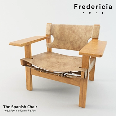Fredericia Spanish Chair: Classic Danish Design 3D model image 1 