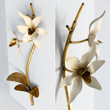  Gilded Flower Wall Decor 3D model image 1 