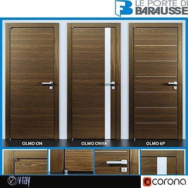 Elegant Barausse Doors 3D model image 1 