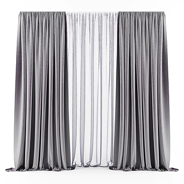 Modern Style Curtains 3D model image 1 