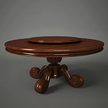 Round Natural Wood Table - Guerra Vanni 3D model image 1 