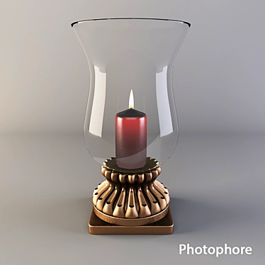 Elegant Metal Candle Holder 3D model image 1 