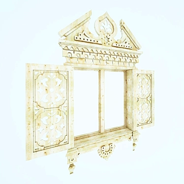 Vintage Architectural Window Detail 3D model image 1 