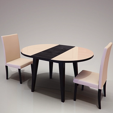 Modern Chair and Table Set 3D model image 1 