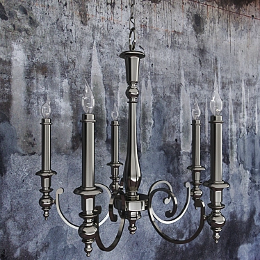 Elegant 5-Light Chandelier: 635mm Height, 610mm Diameter 3D model image 1 