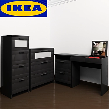 Ikea Brimnes Vanity Set 3D model image 1 