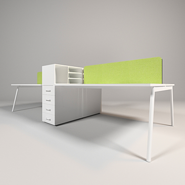 Title: LAVORO 4-Job Office Table 3D model image 1 