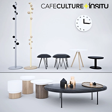 Modern Australian Cafe Furniture Set 3D model image 1 