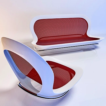 Sleek Contemporary Seating 3D model image 1 