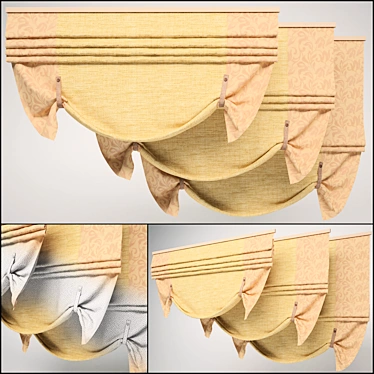 Elegant Roman Shades 3D model image 1 