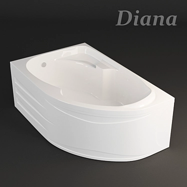 Asymmetric Diana Bath 3D model image 1 