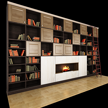 Modern Electric Fireplace Wall Unit 3D model image 1 