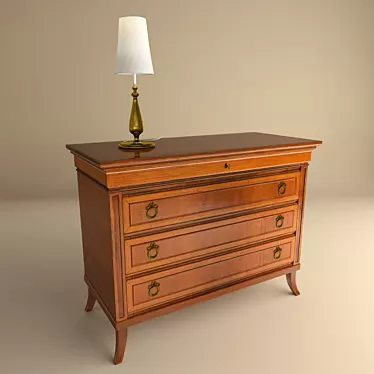 Classic Cherry Chest with Four Drawers 3D model image 1 