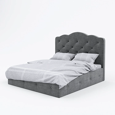 Elegant Classic Bed 3D model image 1 