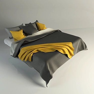 Sleek Modern Linens 3D model image 1 