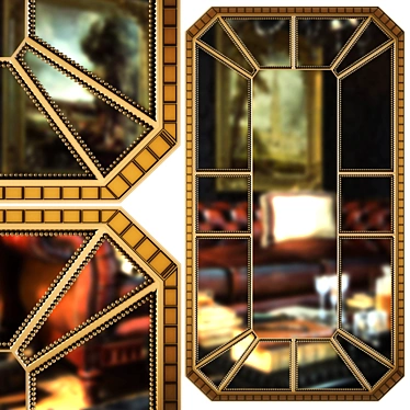 Elegant Golden Reflection: Modern Mirror 3D model image 1 