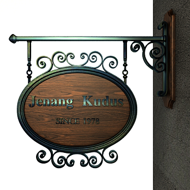 Vintage Wrought Iron Signage 3D model image 1 