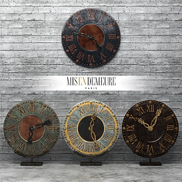 Misendemeure Village Clock Set 3D model image 1 