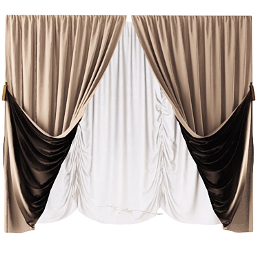 Modern Style Curtain 3D model image 1 