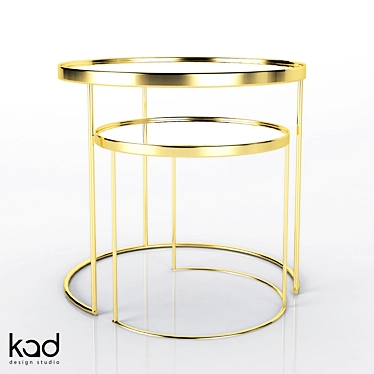 Golden Zara Home Table 3D model image 1 