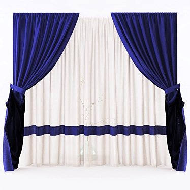 Modern Style Curtain with Optimized Mesh 3D model image 1 