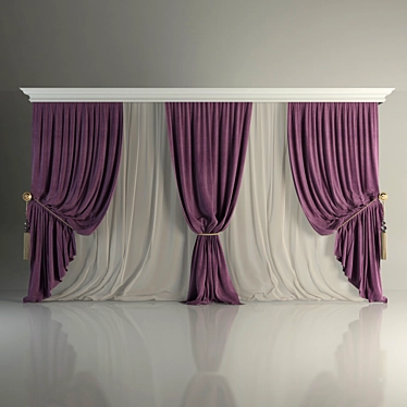 Elegant Drapes for Luxurious Interiors 3D model image 1 