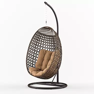 Tenerife Hanging Chair: Relaxed Rattan Seating 3D model image 1 