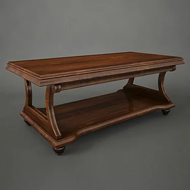 Elegant Ash Wood Coffee Table 3D model image 1 