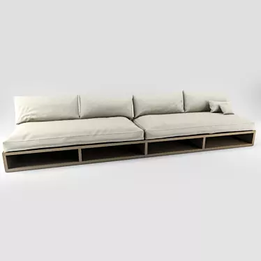 DIY Wooden Box Sofa Set 3D model image 1 