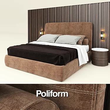 Poliform Laze: Modern Bed Elegance 3D model image 1 