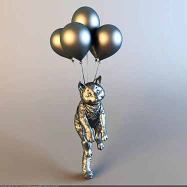 Graceful Cat Sculpture 3D model image 1 