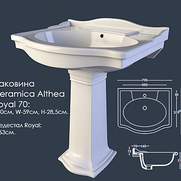 Ceramica Althea Royal 70 Washbasin 3D model image 1 